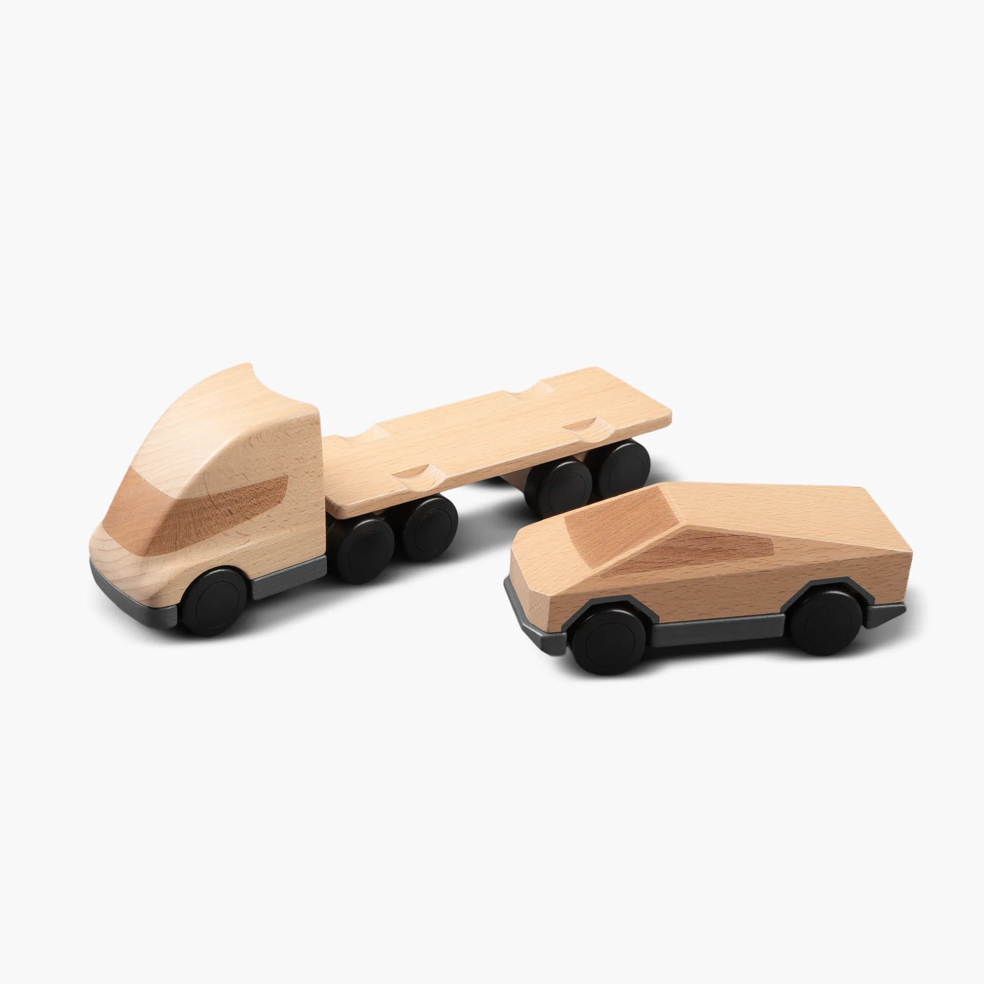 Tesla Semi + Cybertruck Wooden Playset